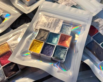 Handmade & Experimental Watercolor Paint Grab Bags | Mystery Shimmers, Glitters, Pigment Mixes, and Mica Paints