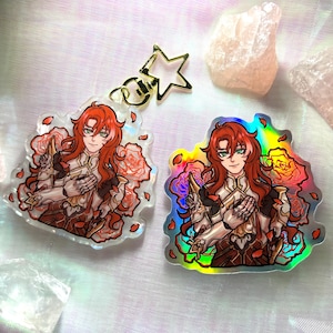 Argenti Acrylic Keychain Charm & Sticker Bundle | Honkai Star Rail Fanmade Merch
