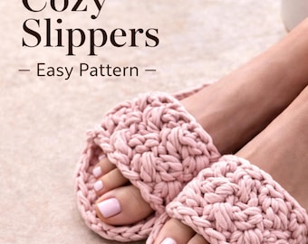 Cozy Crochet Slippers Pattern PDF, Easy Beginner Slippers, Chunky Home Slippers DIY, Quick Gift Idea, Instant Download