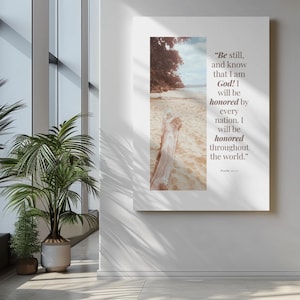 Be still and know that I am God - Psalm 46:10 Bible Verse Wall Art - Scripture Signs, Christian Gifts, Minimalist Bible Decor