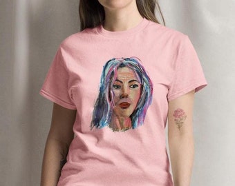 Original Art.  Woman Face.  Painting.  Unisex classic tee