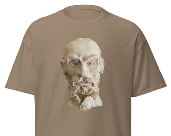 Original Sculpture of Man with Coat.  Unisex classic tee