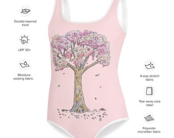 Original Art.  Cherry Tree.  All-Over Print Youth Swimsuit