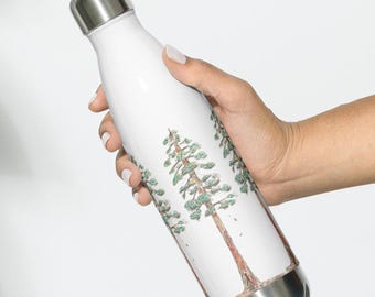 Sequoias.  Original Art.  Stainless steel water bottle