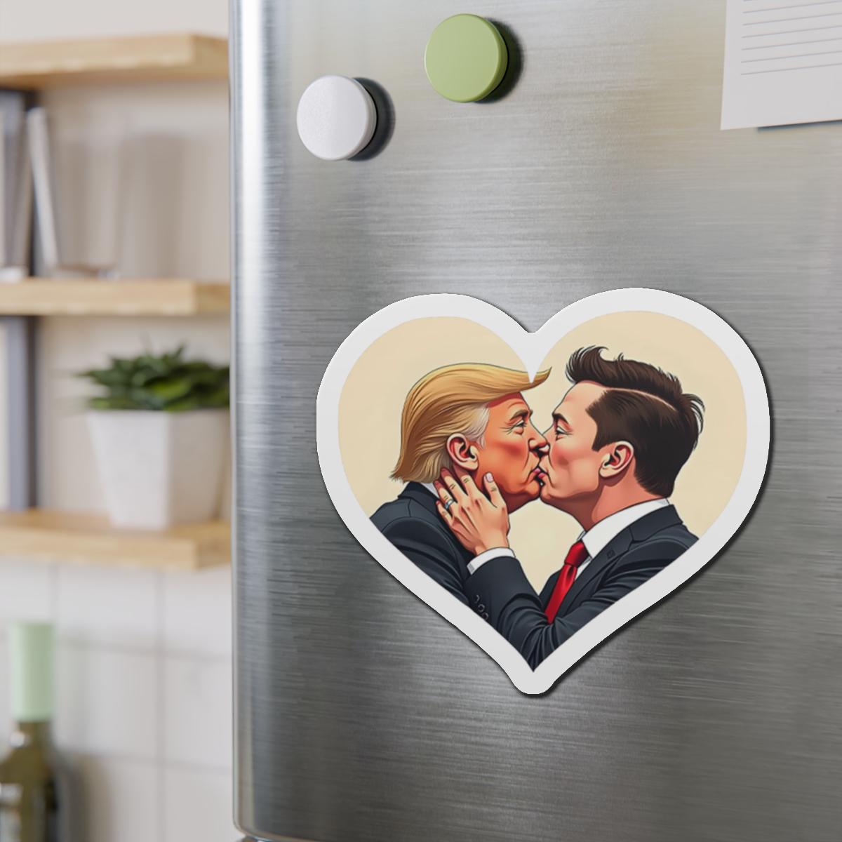 Die-Cut Magnet - Donald Trump and Elon Musk Love, Political Magnet, Funny Fridge Decor, President Gift, Unique Car Decal