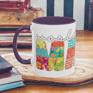 Världens bästa mamma lapptäcke accent kaffemugg | Sommarfärger