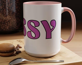 Coffee Mug, BOSSY Quote Ceramic Cup, Funny Tea Mug, Office Boss Gift, Unique Gift for Her, Sassy Mug, Coworker Gift