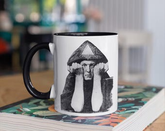 Taza de café ocultista de Aleister Crowley - Brujería Thelémica, Taza de regalo esotérica y mística
