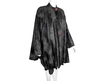 Vintage 1980s Jean-Claude Poitras Coat Cheetah Print Velvet