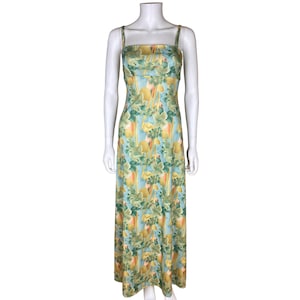Vintage 1970s Maxi Dress Sleeveless Floral Pattern Size M