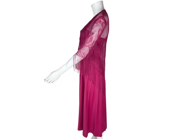 Vintage 1970s Pink Polyester Dress with Lace Jack… - image 6