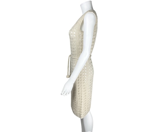 Vintage 1960s Crochet Knit Dress by Aristo Cream … - image 2