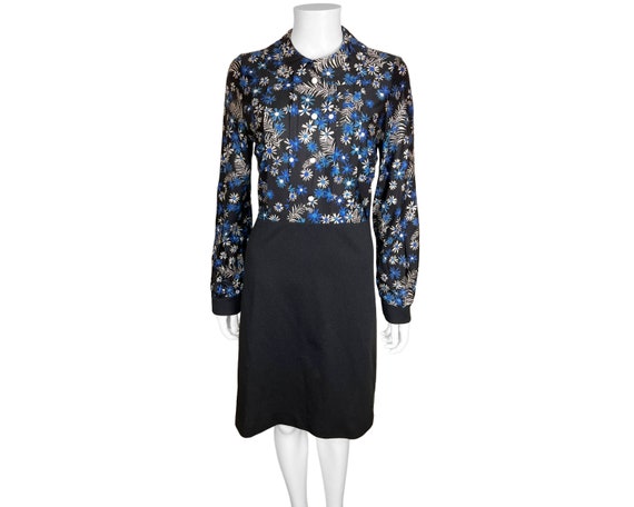 Vintage 1960s Day Dress Made in England Floral Pr… - image 1