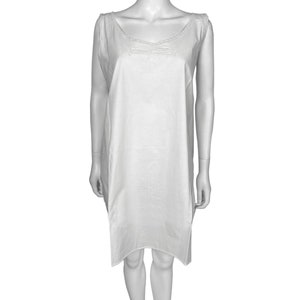 Ancienne chemise de nuit en coton blanc des années 1920 avec broderie, taille L XL