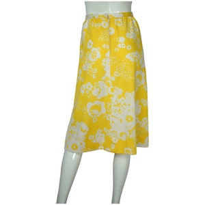 Vintage 1970s Miss Dior Skirt Yellow & White Floral Unused Old Stock NWOT Size M VFG image 3