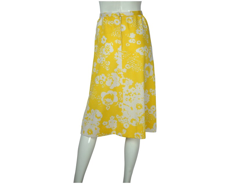 Vintage 1970s Miss Dior Skirt Yellow & White Floral Unused Old Stock NWOT Size M VFG image 3