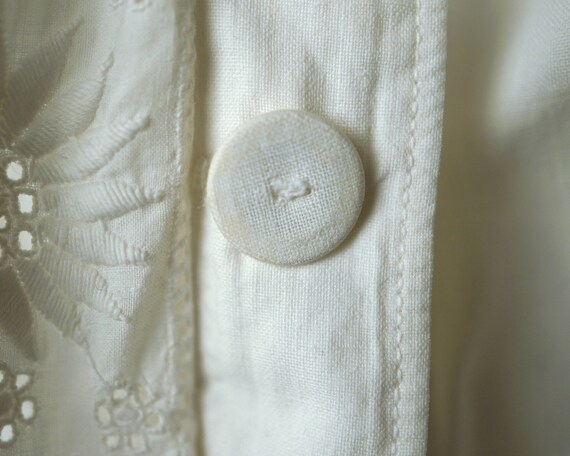 Antique Victorian Blouse Combing Jacket White Cot… - image 7