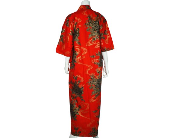 Vintage 60s Unused Japanese Cotton Kimono Robe La… - image 6
