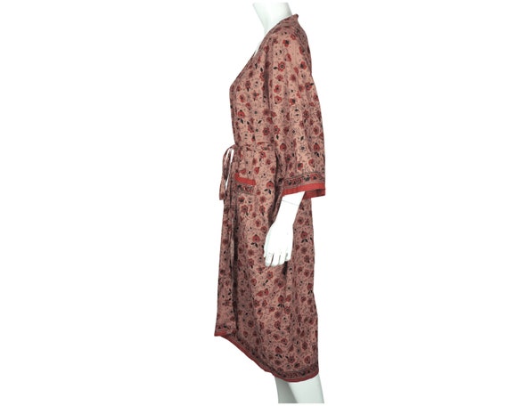 Vintage 1970s Indian Cotton Dressing Gown Block P… - image 2