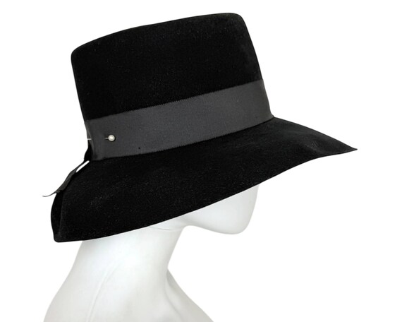 Vintage 1960s Fléchet Fur Felt Wide Brim Hat W Pliable Brim  display picture 3
