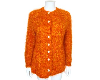 カーディガン made in Italy 60s vintage cardigan. Vintage 1960s Mohair Wool Cardigan Hand Knit by Tam Italia