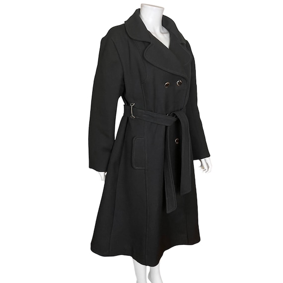 ジャケット・アウター 1960s Vintage Italy Double Breasted Coat Vintage 1960s Coat Black Gabardine Wool Ladies Size M - Etsy Denmark