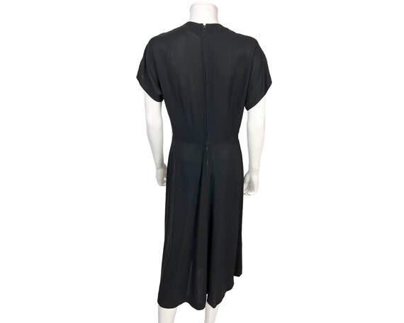 Vintage 1940s Beaded Dress Black Rayon Joan Doris… - image 3