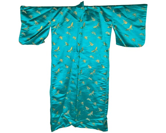 Vintage Silk Kimono Style Dressing Gown Lounging … - image 7