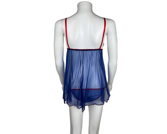 NWT 1970s Vintage Babydoll with Panties Blue w Re… - image 2