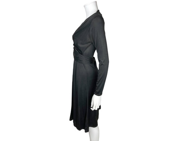 Vintage 1980s Dress Black Polyester Sassia Paris … - image 3