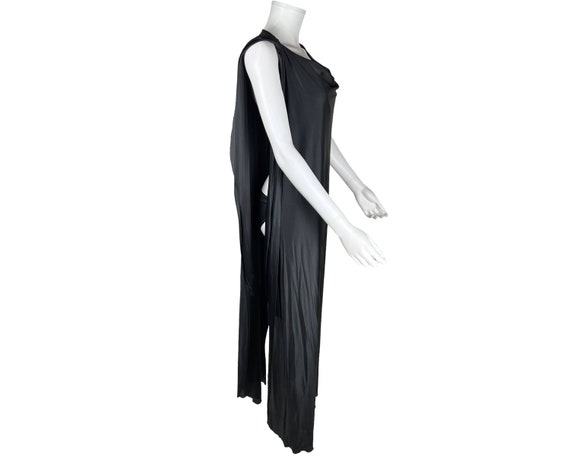 Vintage NWT 1970s Goddess Nightgown Black Nylon N… - image 1