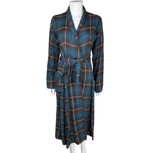 Vintage 1950s Dressing Gown Plaid Abalene by Sea Gull Ladies M - VFG