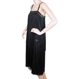 Vintage 1970s Cha Cha Dress Fringed - Twist Dance - Jean Jourdan Paris - Sz M - VFG