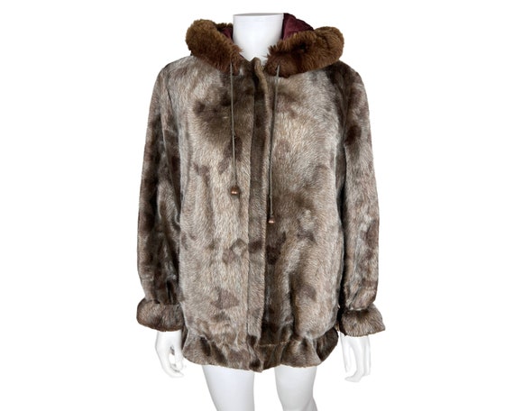 Vintage 1960s Faux Fur Parka Ski Jacket by Lydia … - image 1