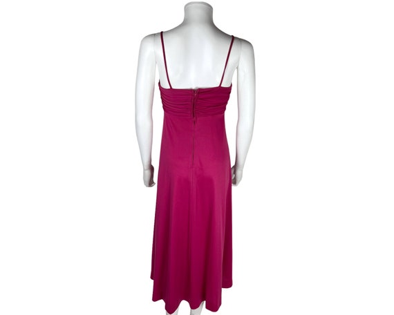 Vintage 1970s Pink Polyester Dress with Lace Jack… - image 4