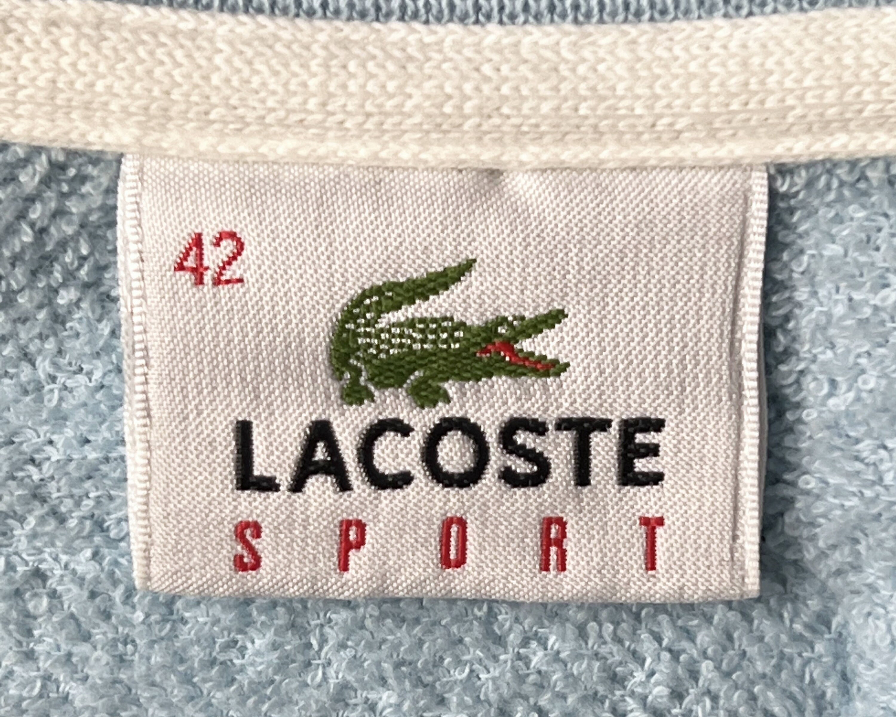 Vintage Lacoste Zip up Sweatshirt Blue Cotton Ladies French Size