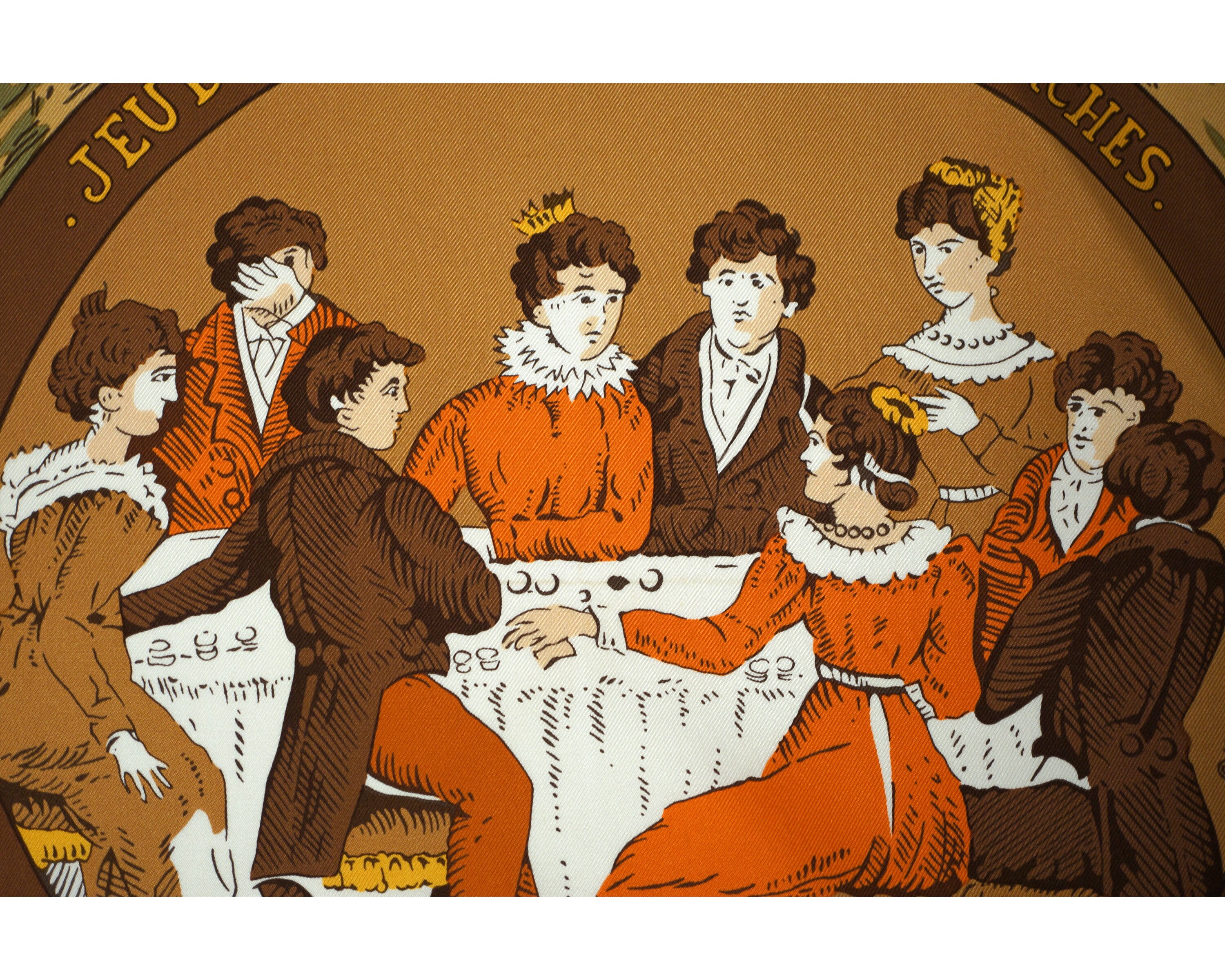 Vintage Hermes Silk Scarf Jeu Des Omnibus Hugo Grygkar 35” - VFG