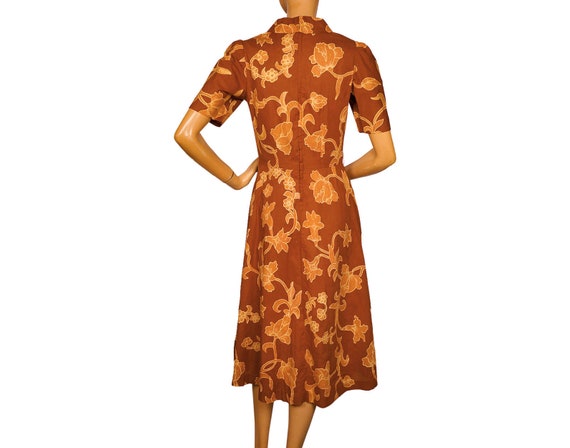 Vintage 1970s Does 1930s Floral Print Day Dress -… - image 2