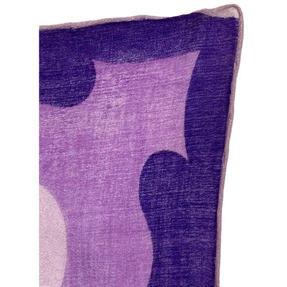 1930s Art Deco Handkerchief Purple Silk Chiffon S… - image 3