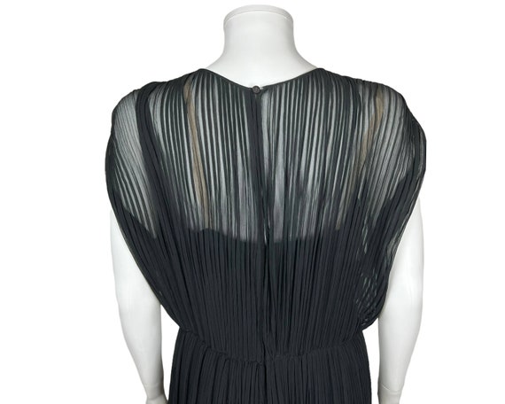 Vintage 1960s Cocktail Dress Pleated Black Silk C… - image 7