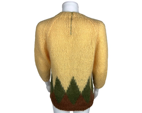 Vintage 1960s Italian Hand Knit Mohair Wool Sweat… - image 3