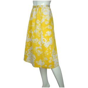 Vintage 1970s Miss Dior Skirt Yellow & White Floral Unused Old Stock NWOT Size M VFG image 1