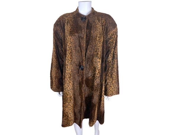 Vintage 1980s Jean-Claude Poitras Swing Coat Chee… - image 2