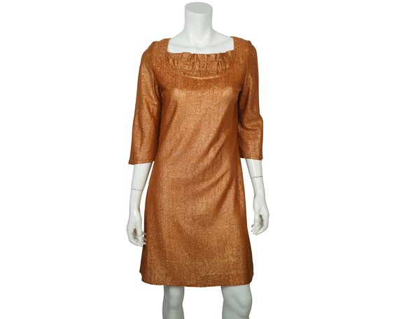 Vintage Lurex Dress 60s Mod Style Young Edwardian