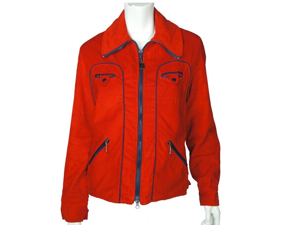Vintage 1970s Ski Jacket Red Corduroy by Laurentid