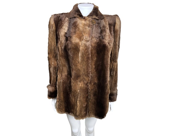 Vintage 1940s Fur Jacket Sheared Beaver Size M  V… - image 1