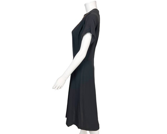 Vintage 1940s Beaded Dress Black Rayon Joan Doris… - image 5