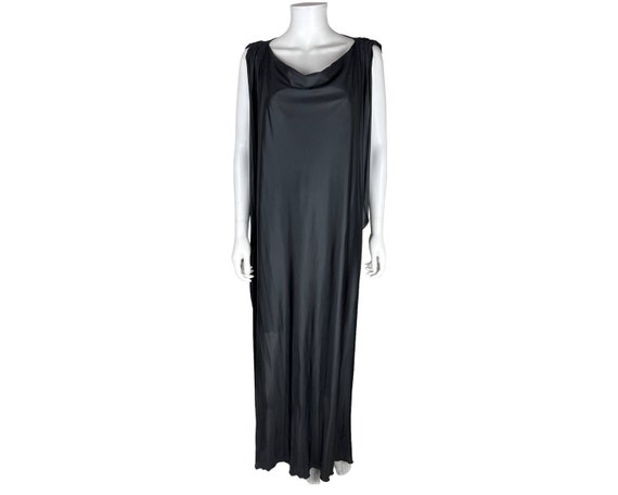 Vintage NWT 1970s Goddess Nightgown Black Nylon N… - image 3