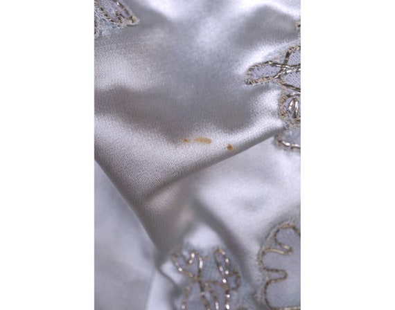1950s Blue Silk Dress with Gauntlets - Size M - V… - image 10