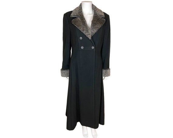 Vintage 1970s Ladies Maxi Coat Holt Renfrew Overcoat Wool Blend Sz